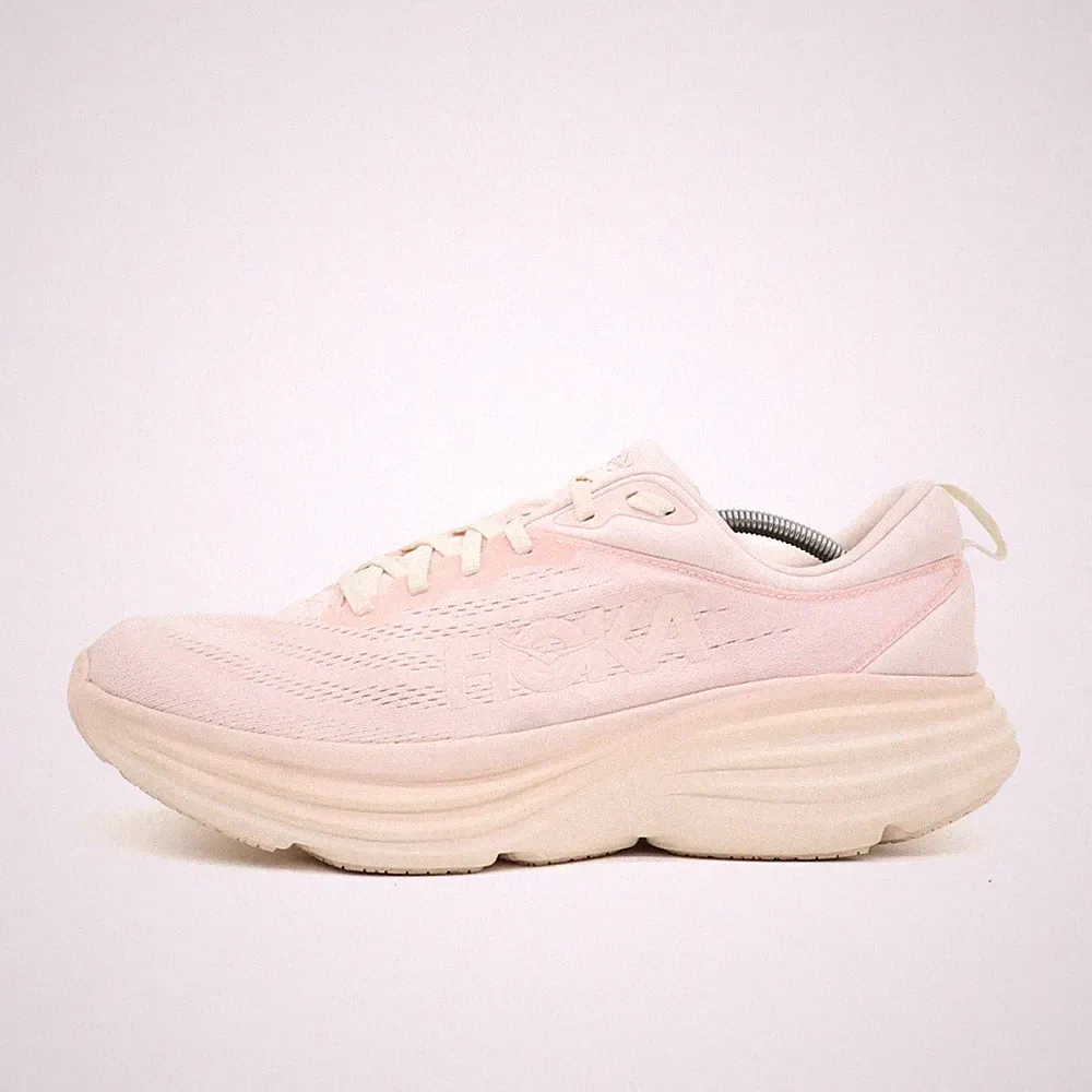 Hoka One Damen Bondi 8 Schuhe Rosa Mesh Low-Top Dämpfung Laufschuhe EU 44