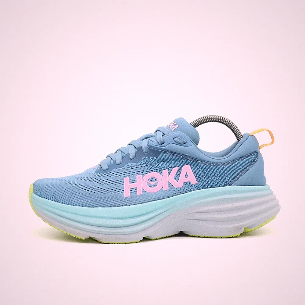 Hoka One Damen Bondi 8 Sneaker Blau/Pink Mesh Low-Top Dämpfung Laufschuhe EU 38