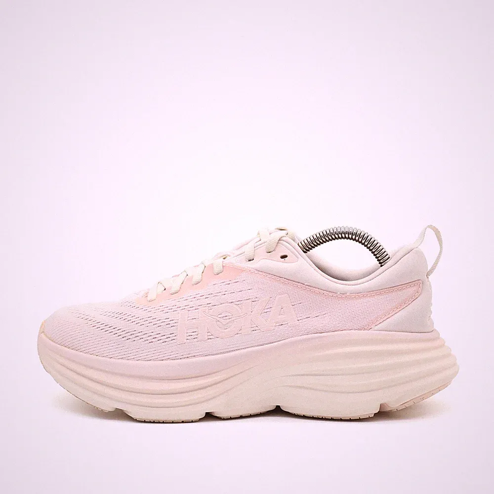 Hoka One Damen Bondi 8 Sneaker rosa weiß Mesh Low Top Laufschuh EU 38 2/3