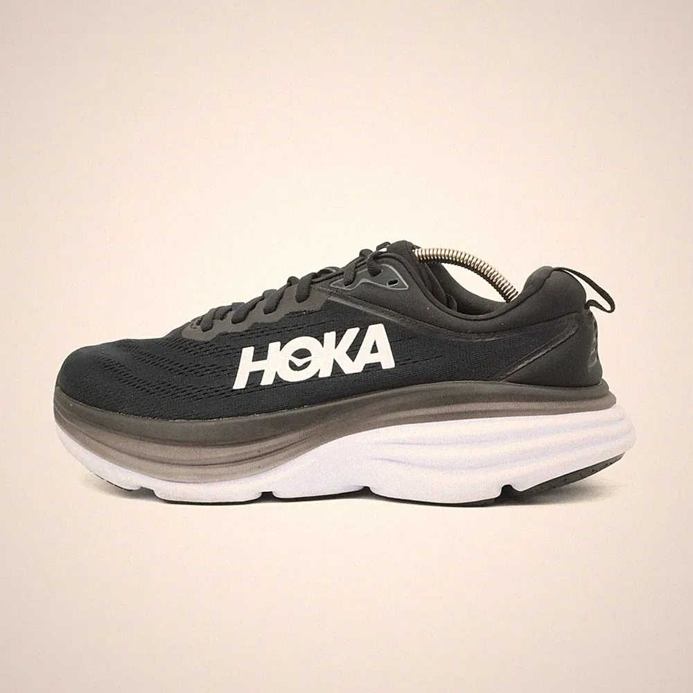 Hoka One Damen Bondi 8 Sneaker Schwarz Mesh Low-Top Laufschuh EU 41 1/3