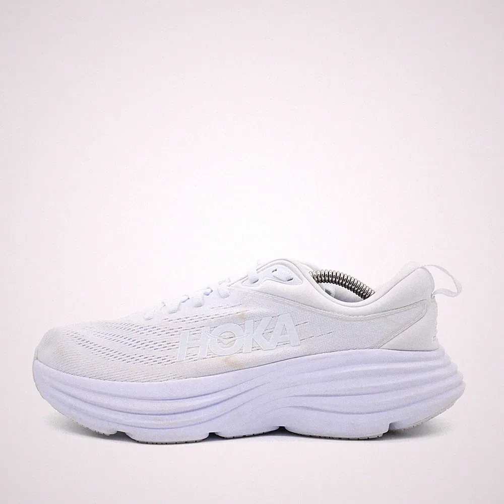 Hoka One Damen Bondi 8 Sneaker Weiß Mesh Low-Top Atmungsaktiv Laufschuhe EU 40
