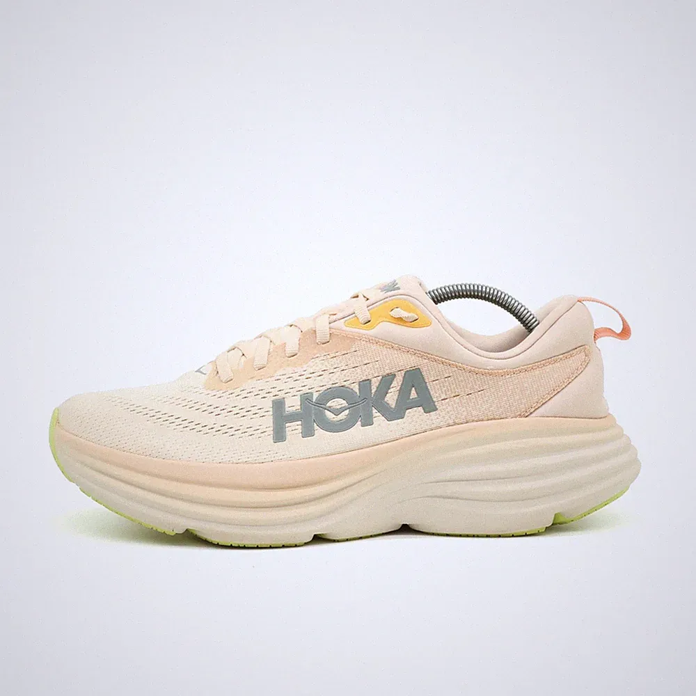 Hoka One Damen Bondi 8 Sportschuh hellrosa Mesh Low-Top Laufschuhe EU 40 2/3