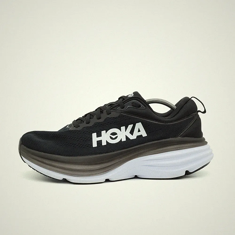 Hoka One Damen Bondi 8 Sportschuh Schwarz Mesh Atmungsaktiv Laufschuh EU 44