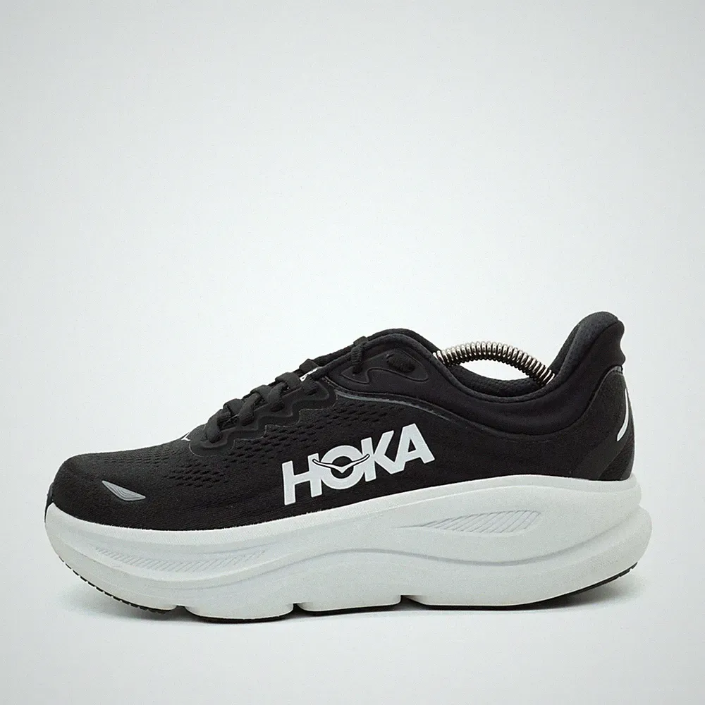 Hoka One Damen Bondi 8 Wide Schuhe Schwarz Weiß Mesh Passform Laufschuh EU 40⅔