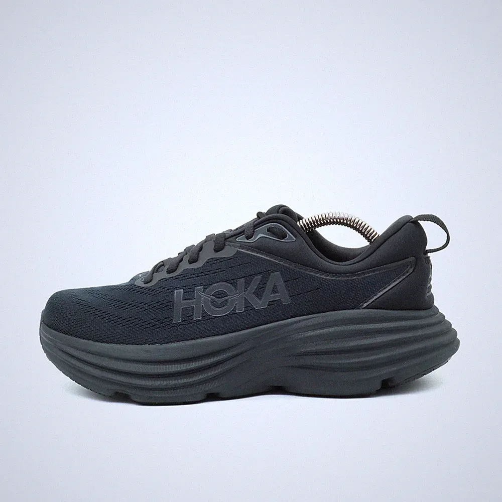 Hoka One Damen Bondi 8 Wide Sneaker Schwarz Mesh ämpfung Laufschuhe EU 40