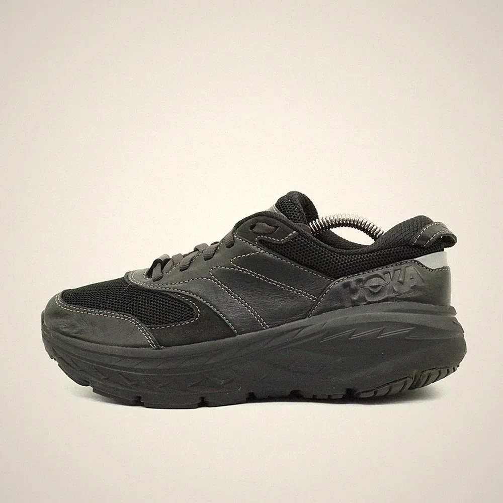 Hoka One Damen Bondi L Schuhe schwarz Mesh/Leder Low-Top Laufschuhe EU 38 2/3