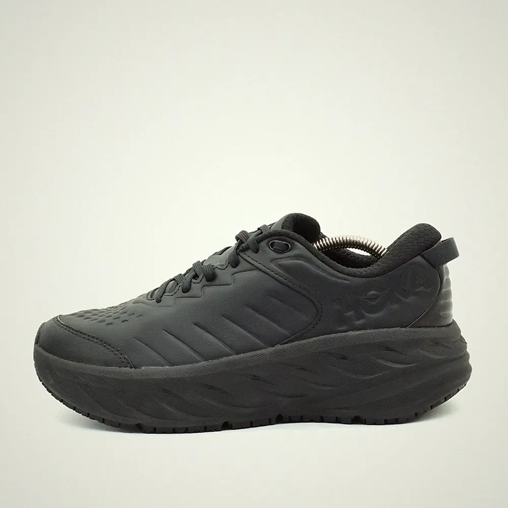 Hoka One Damen Bondi SR Sneaker Schwarz Leder Gepolstert Laufschuh EU 41⅓