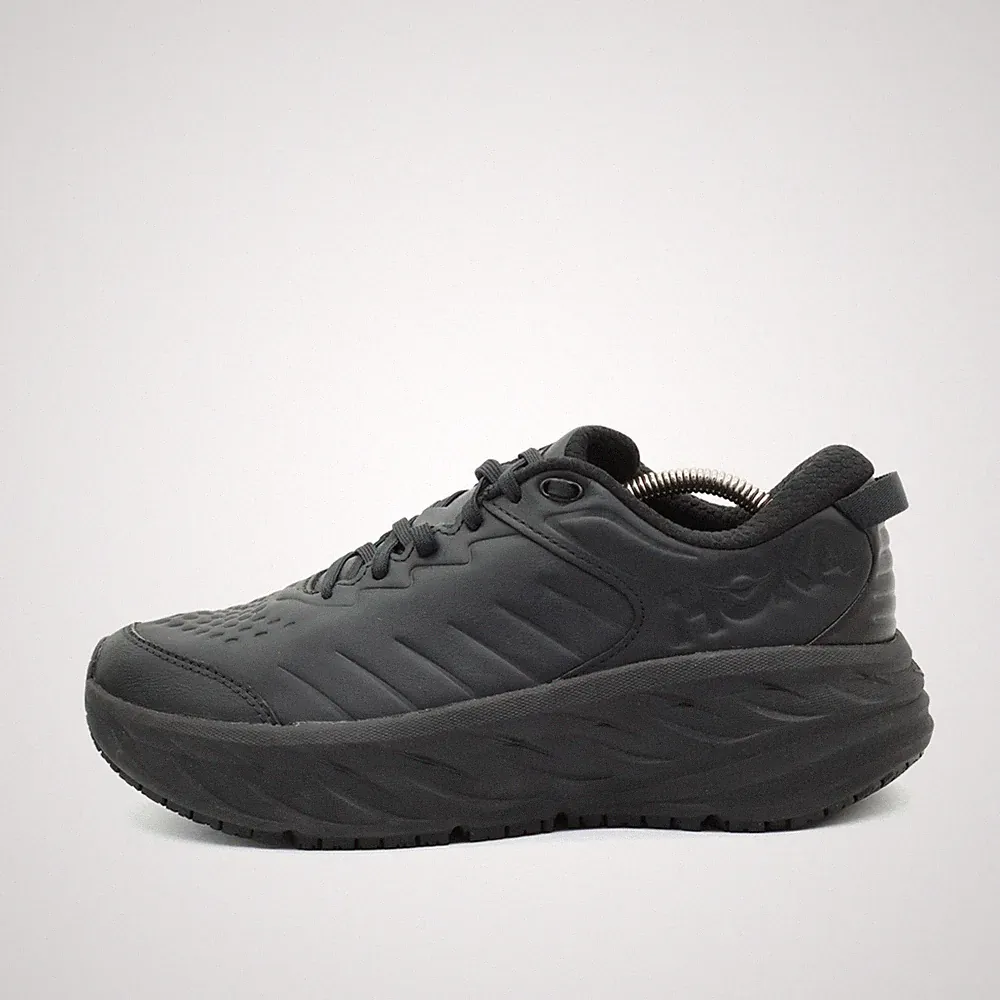 Hoka One Damen Bondi SR Sneaker Schwarz Leder Gepolstert Laufschuh EU 41⅓