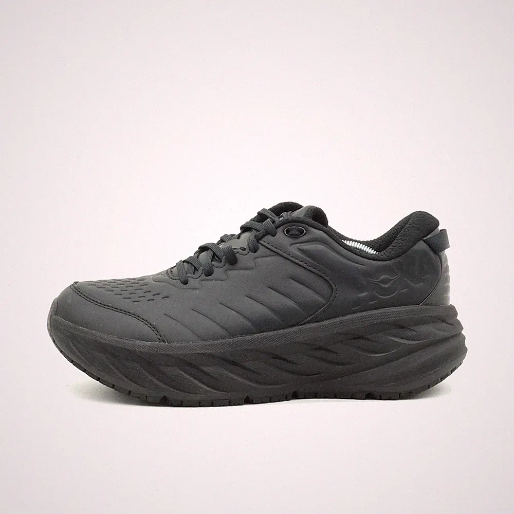 Hoka One Damen Bondi SR WIDE Laufschuhe Schwarz Leder Passform Sneaker EU 42
