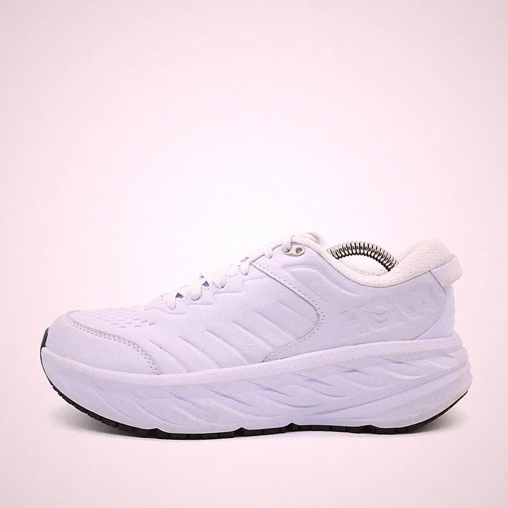 Hoka One Damen Bondi SR Wide Laufschuhe Weiß Leder Niedrig Sneaker EU 38 2/3