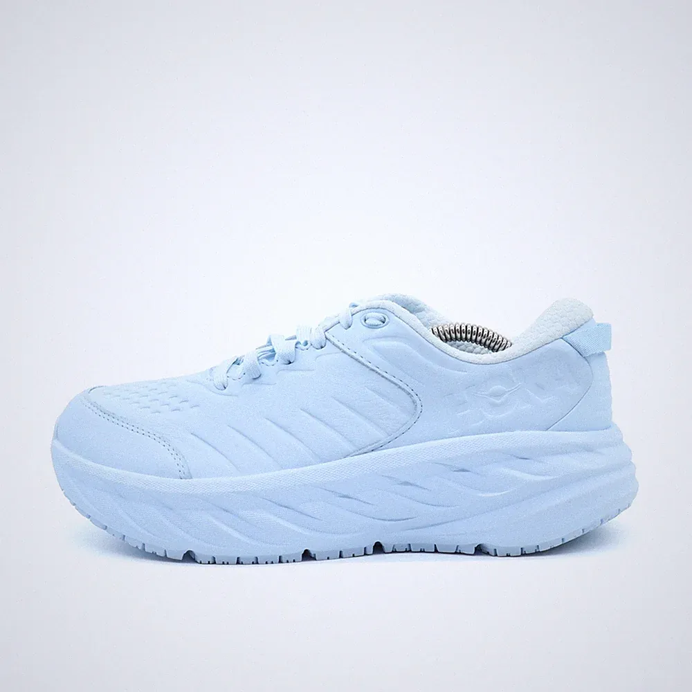 Hoka One Damen Bondi SR WIDE Sneaker Hellblau Leder Breite Passform EU 39⅓