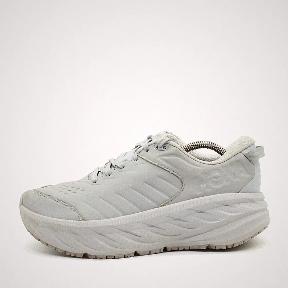 Hoka One Damen Bondi SR WIDE Sneaker Wei� Leder Low-Top Laufschuh EU 41?