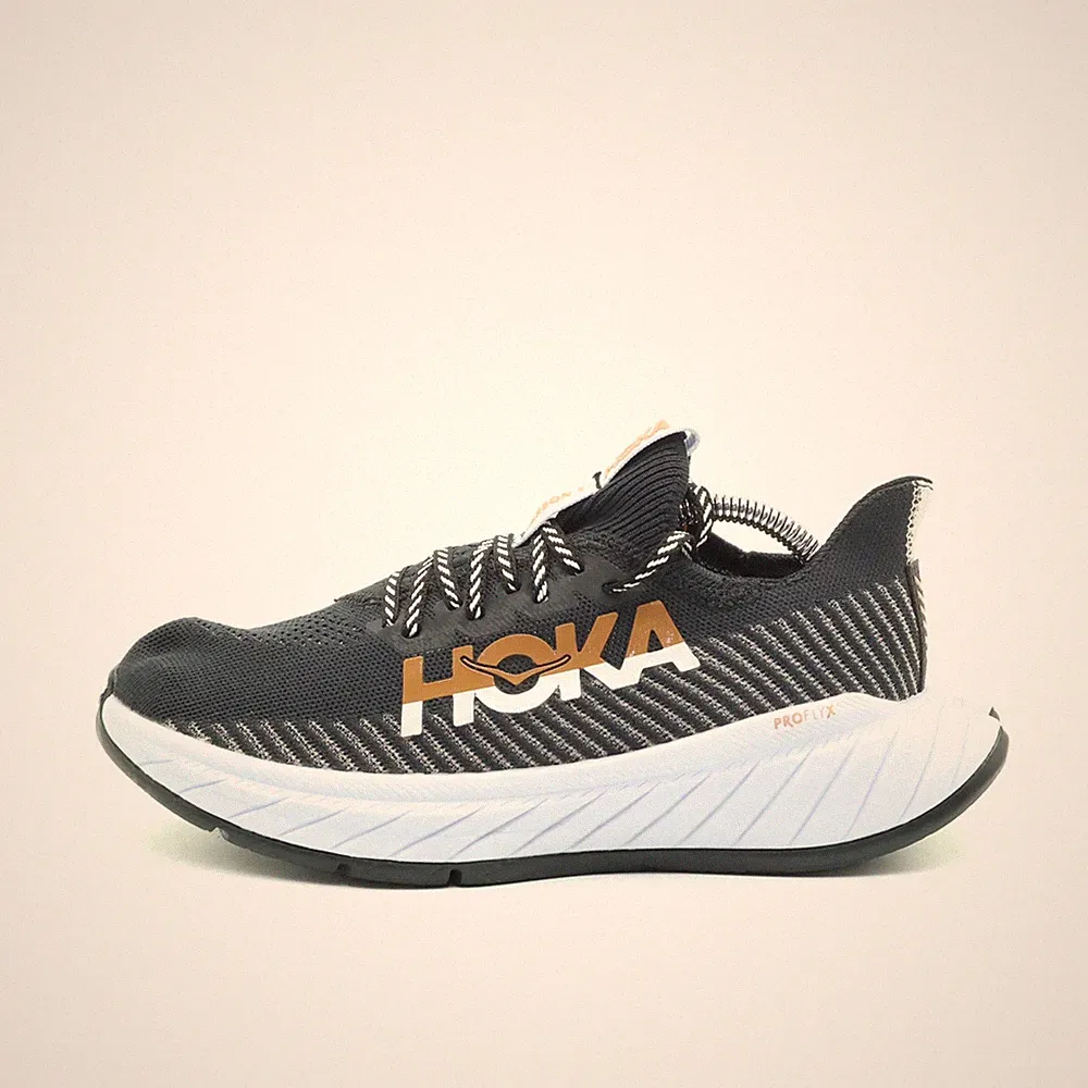 Hoka One Damen Carbon X 3 Schuhe Schwarz Weiß Mesh Low-Top Laufschuh EU 38 2/3