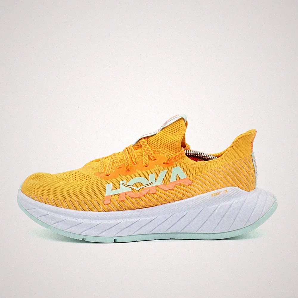 Hoka One Damen Carbon X 3 Sneaker Orange Mesh Low Leichtgewicht Laufschuh EU 44