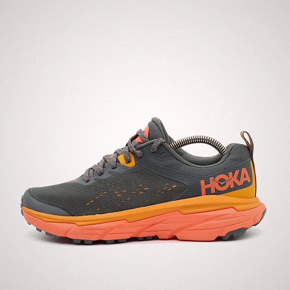 Hoka One Damen Challenger ATR 6 Laufschuhe Grau Orange Mesh Low-Top Trail EU 38