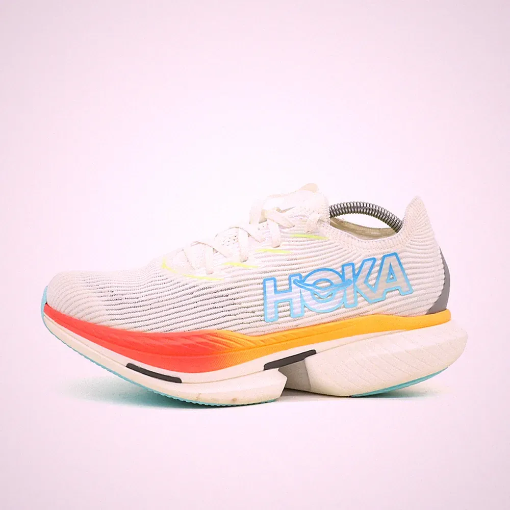 Hoka One Damen Cielo X1 Schuhe Weiß Multicolor Carbonsohle Laufschuh EU 40