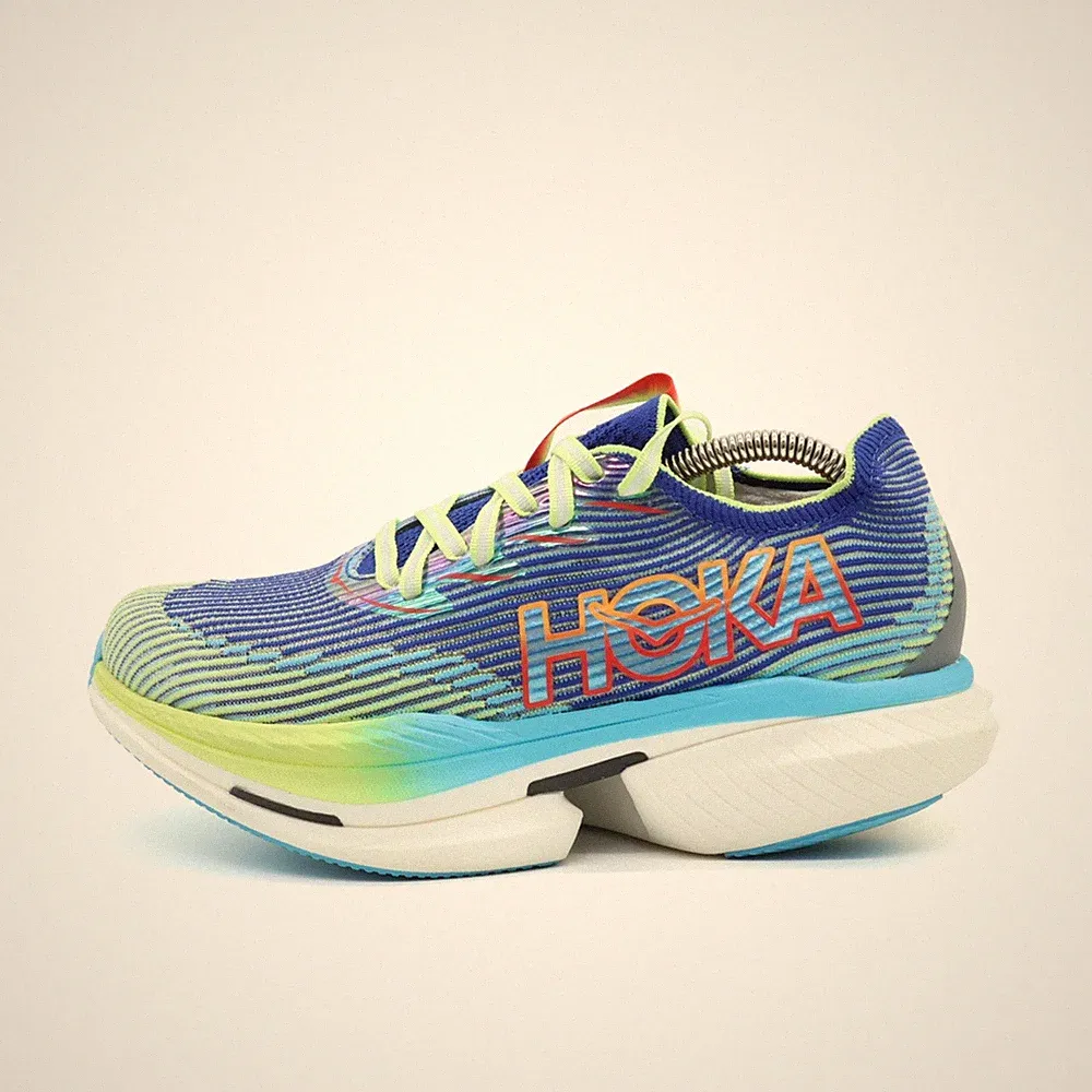Hoka One Damen Cielo X1 Sneaker blau/gelb Textil Niedrig Laufschuh EU 38 2/3