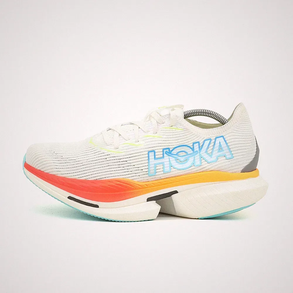 Hoka One Damen Cielo X1 Sneaker Weiß/Orange/Blau Textil Laufschuh EU 40 2/3