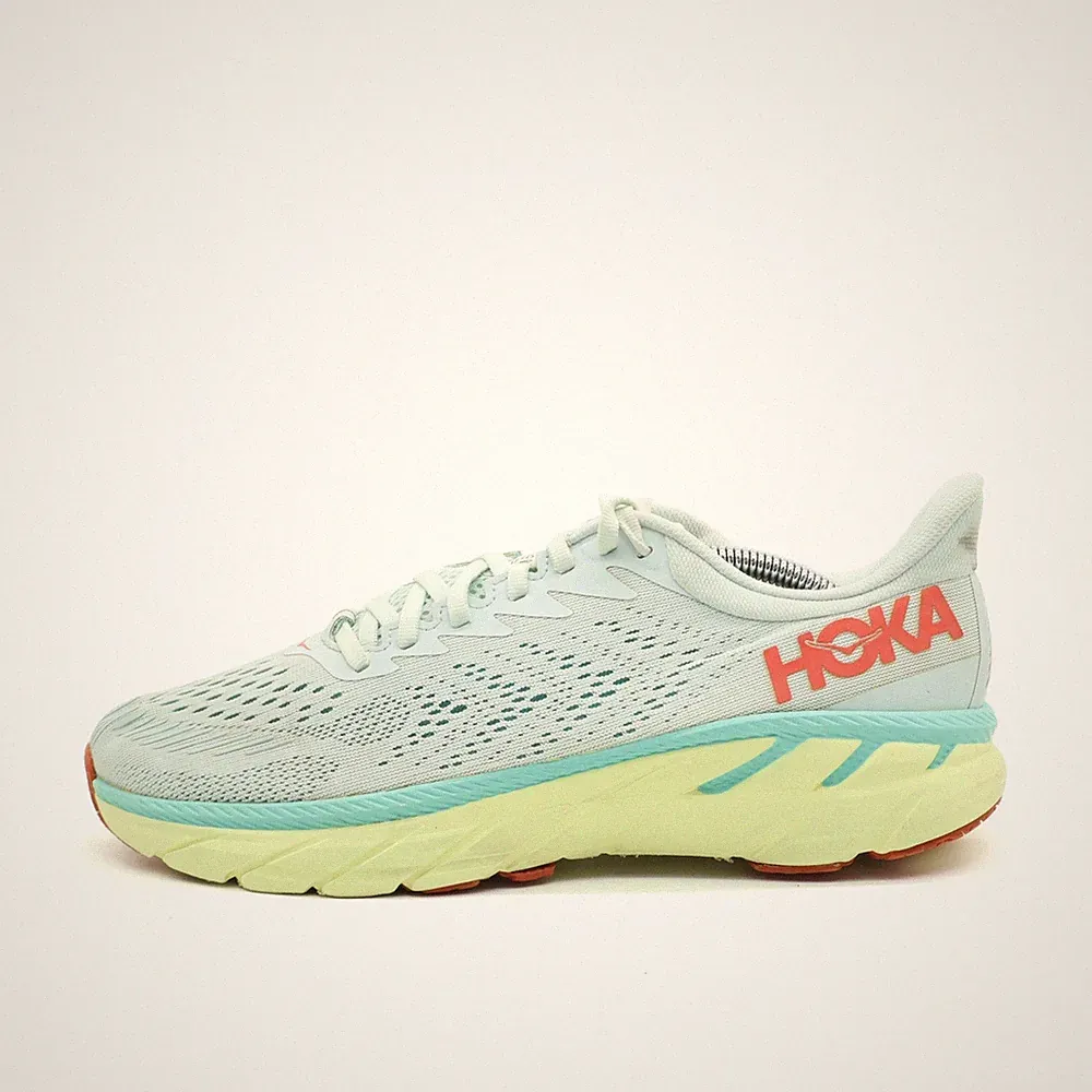 Hoka One Damen Clifton 7 Sneaker mintgrün Mesh Niedrig Laufschuh EU 40 2/3