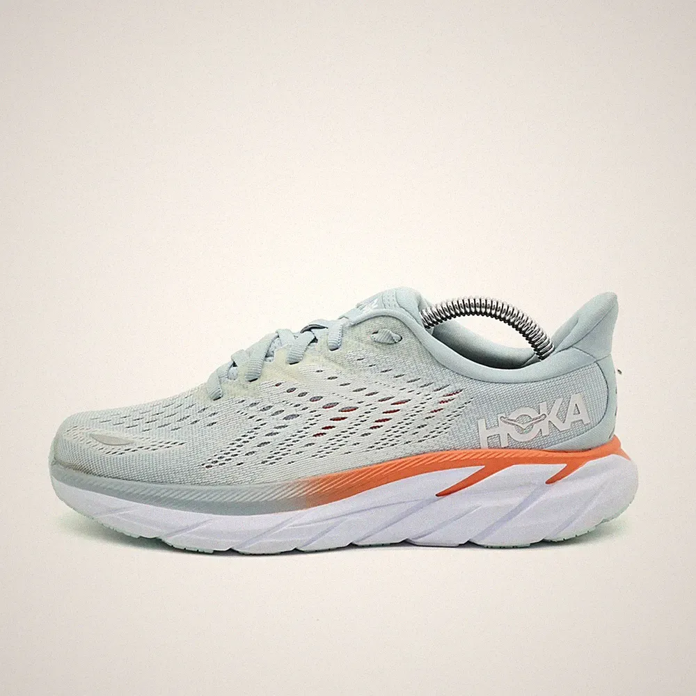 Hoka One Damen Clifton 8 Sneaker Blau/Orange Mesh Dämpfung Laufschuh EU 37⅓