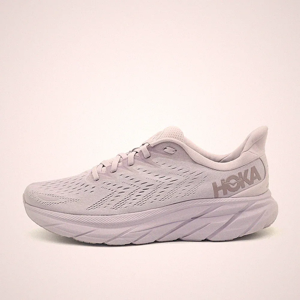 Hoka One Damen Clifton 8 Sneaker Weiß Mesh Low-Top Leicht, Laufschuhe EU 42 2/3