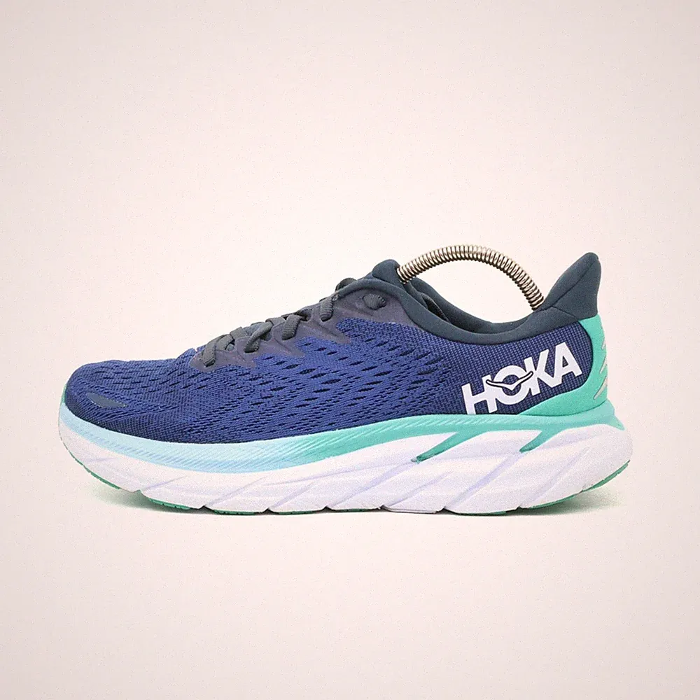 Hoka One Damen Clifton 8 Sportschuh Blau/Türkis/Weiß Laufschuh EU 38 2/3