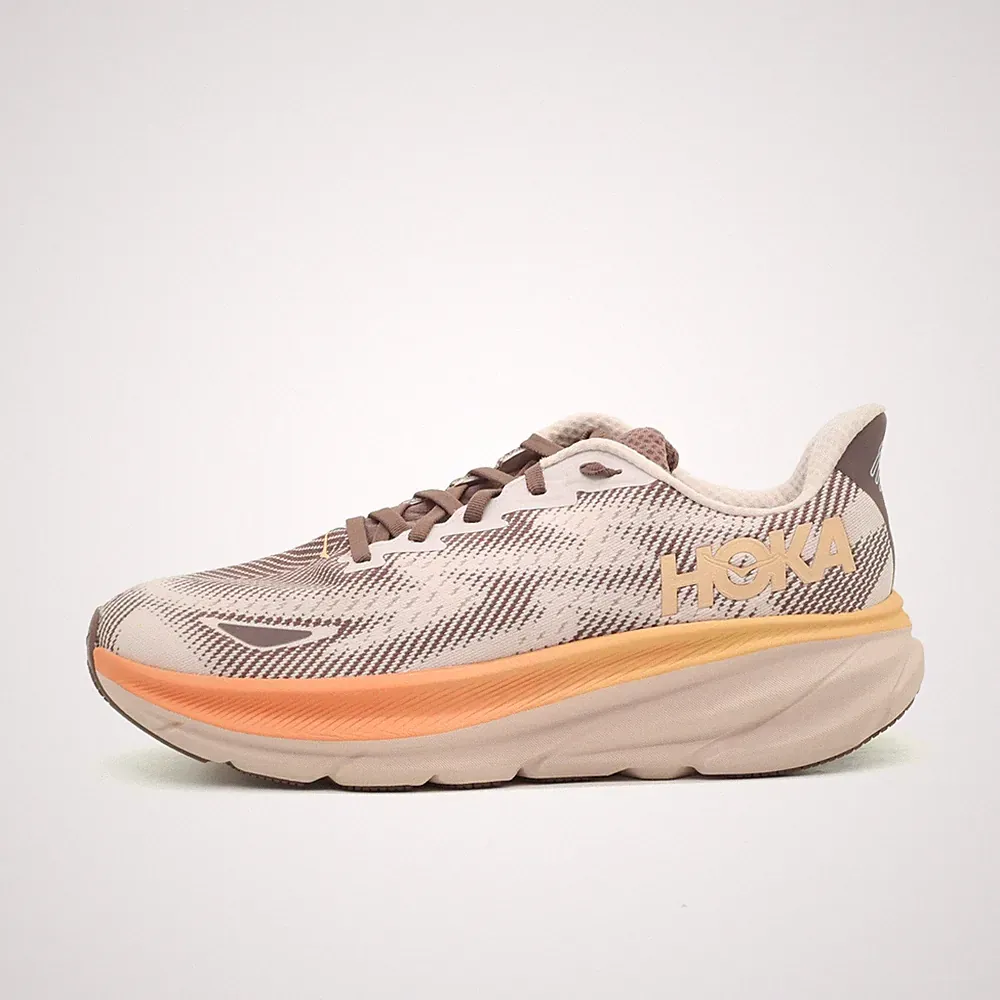 Hoka One Damen Clifton 9 GTX Sneaker Braun Orange Textil Laufschuh EU 43 1/3
