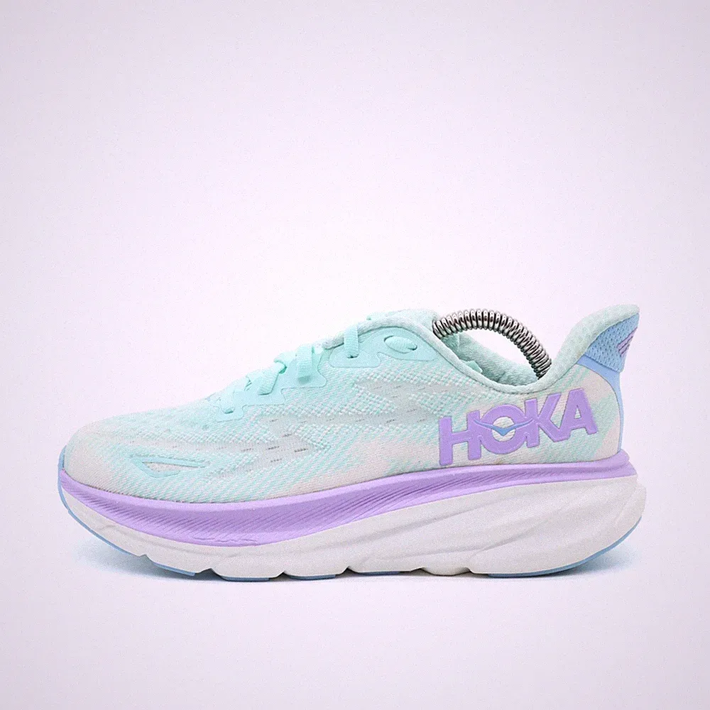 Hoka One Damen Clifton 9 Schuh Mint/Lila Mesh Low-Top ämpfung Laufschuh EU 36⅔