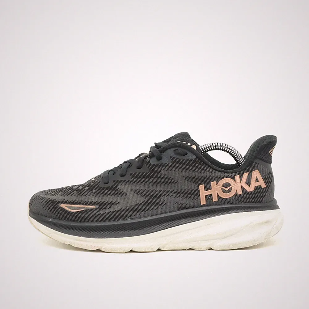 Hoka One Damen Clifton 9 Schuhe Schwarz Bronze Mesh Low Top Laufschuhe EU 39 1/3