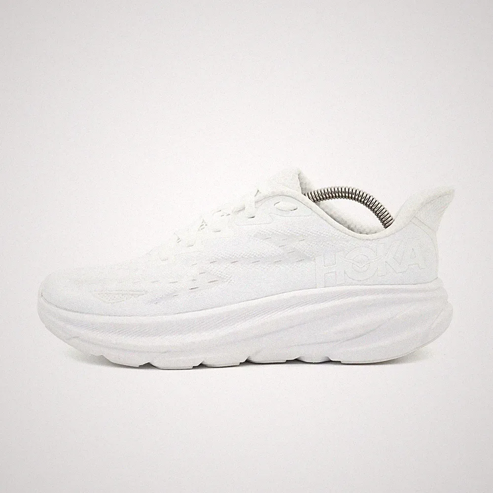 Hoka One Damen Clifton 9 Schuhe Weiß Textil Mesh Leichtgewicht Laufschuh EU 40