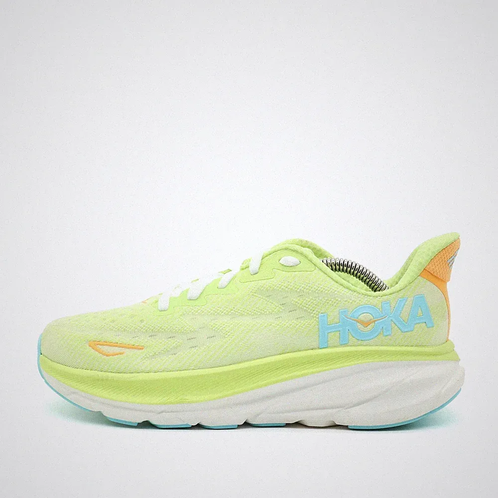 Hoka One Damen Clifton 9 Sneaker Gelb Mesh Niedrig Laufschuh EU 39 1/3