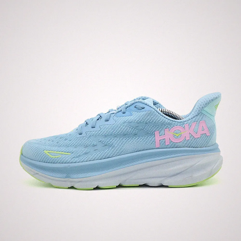 Hoka One Damen Clifton 9 Sneaker Hellblau Mesh Niedrig Laufschuhe EU 40 2/3