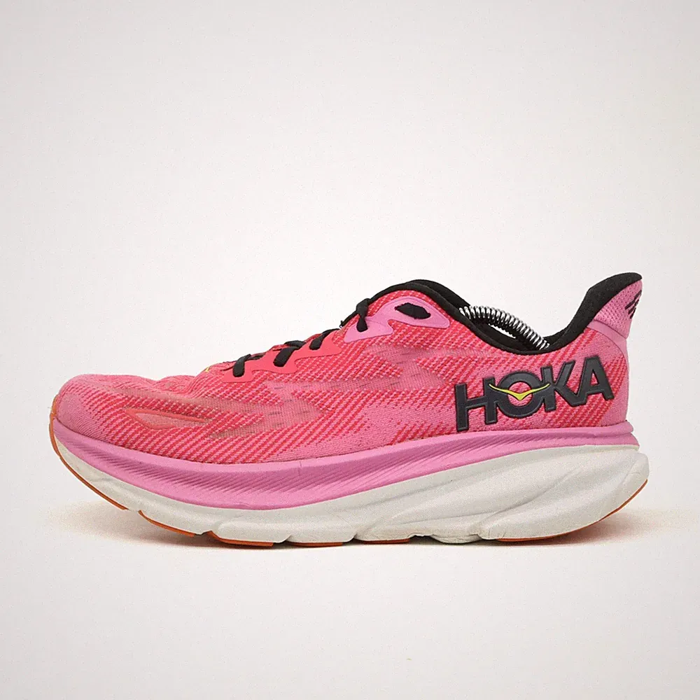 Hoka One Damen Clifton 9 Sneaker Pink Mesh Low-Top Atmungsaktiv Laufschuhe EU 42