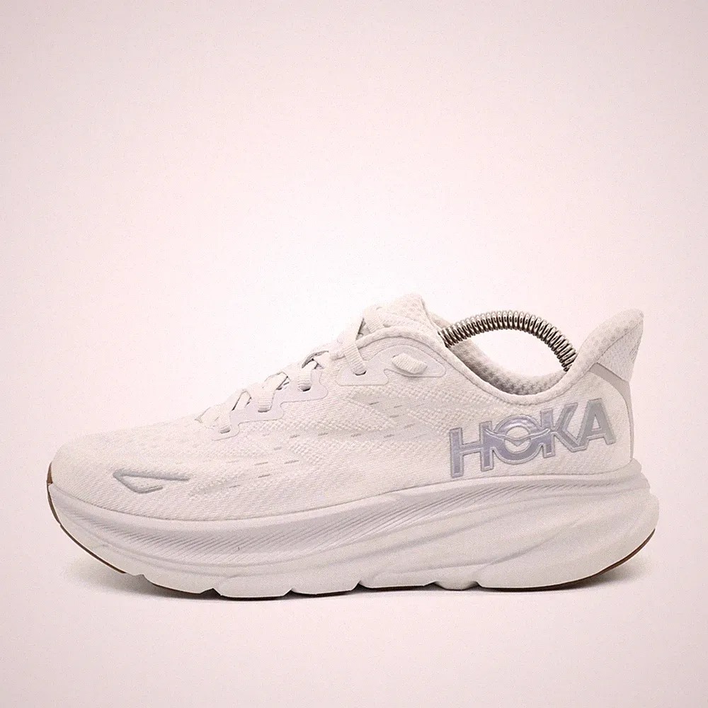Hoka One Damen Clifton 9 Sneaker Weiß Mesh Niedrig Dämpfung Laufschuhe EU 38⅔