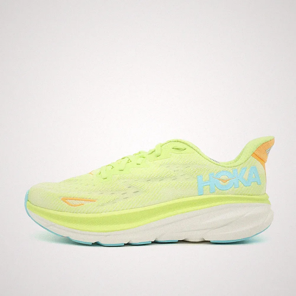 Hoka One Damen Clifton 9 Sportschuh Neongelb Mesh Low-Top Laufschuh EU 42 2/3