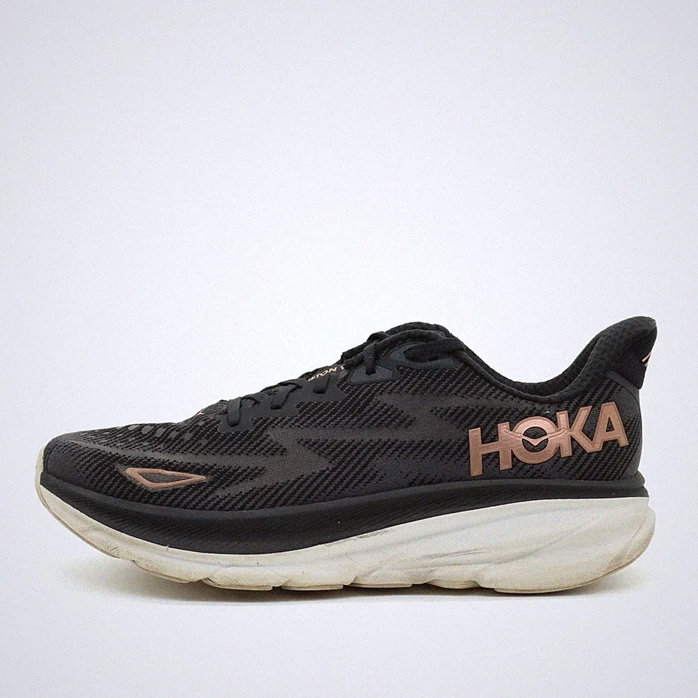 Hoka One Damen Clifton 9 Sportschuh Schwarz/Kupfer Mesh Niedrig Laufschuhe EU 44