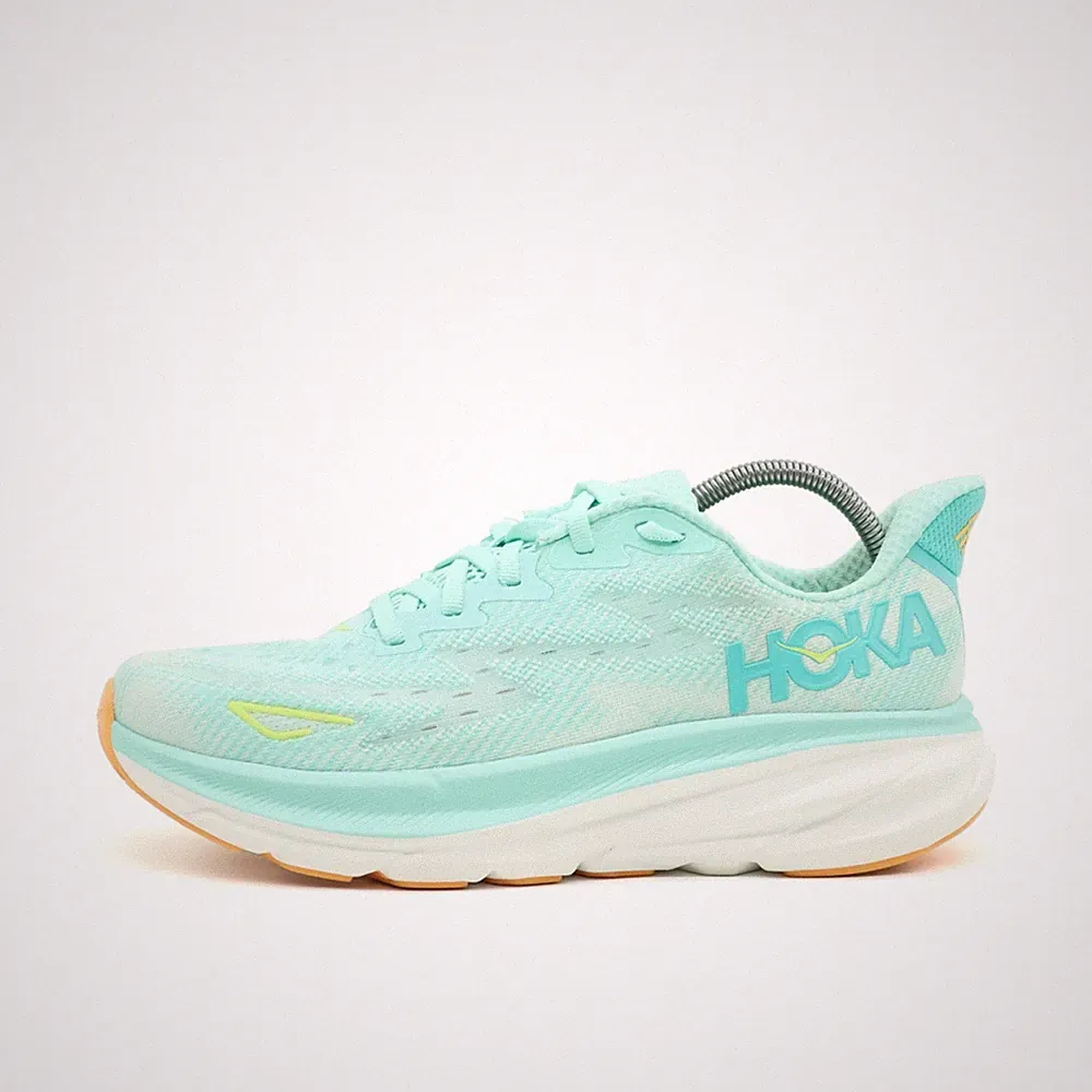 Hoka One Damen Clifton 9 Sportschuh türkis Mesh Low-Top Laufschuhe EU 39 1/3