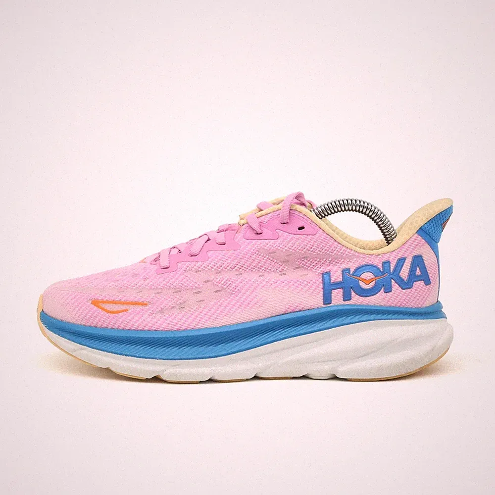 Hoka One Damen Clifton 9 Sportschuhe Pink/Blau/Orange ämpfung Laufschuhe EU 38.5