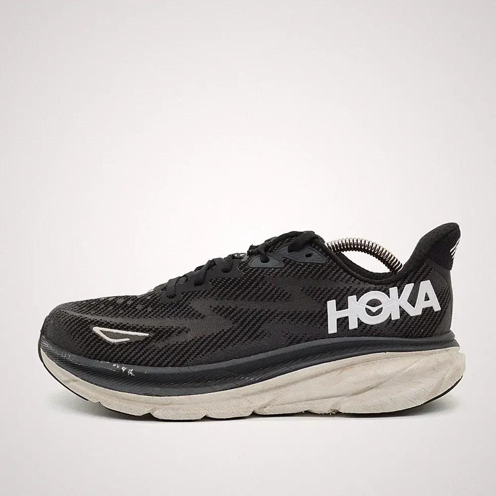 Hoka One Damen Clifton 9 Wide Sportschuh Schwarz Mesh Passform Laufschuhe EU 40