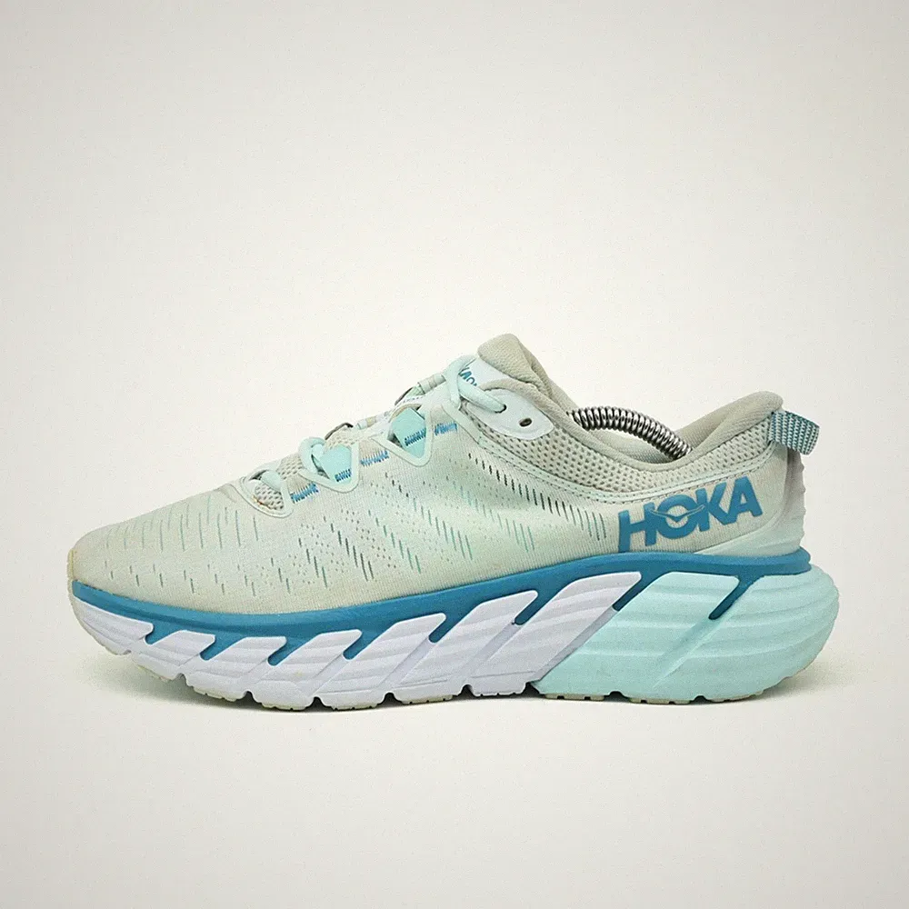 Hoka One Damen Gaviota 3 Turnschuhe Hellblau/Türkis Stabilität Laufschuh EU 42