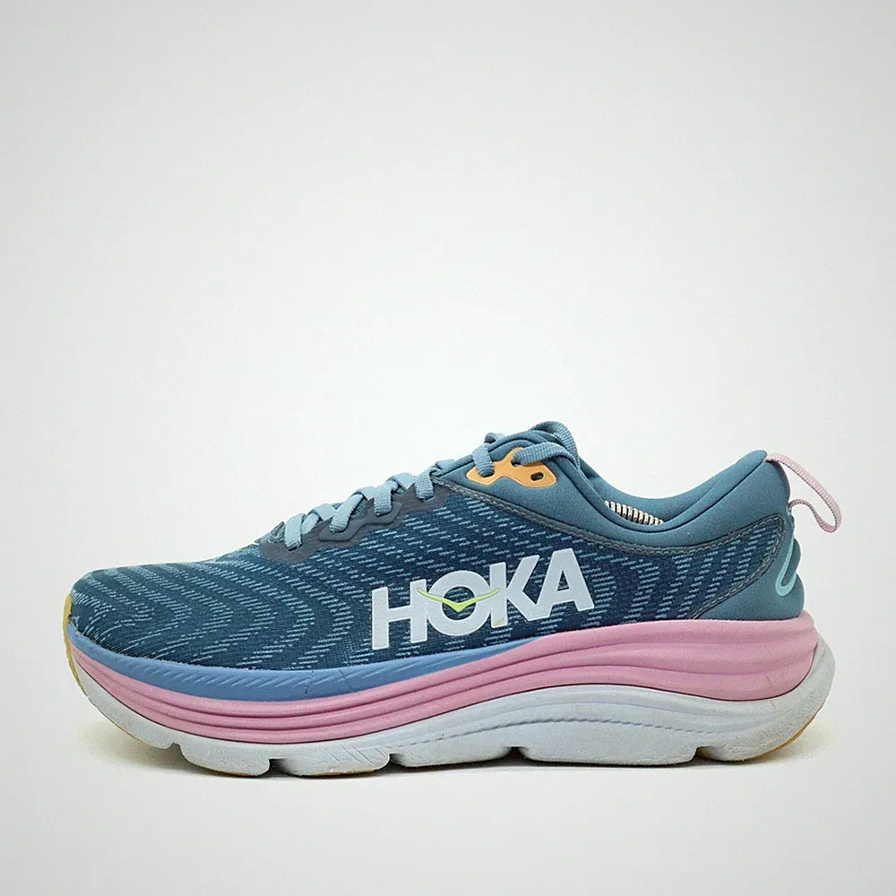 Hoka One Damen Gaviota 5 Schuhe blau/rosa Mesh Atmungsaktiv Laufschuh EU 42⅔