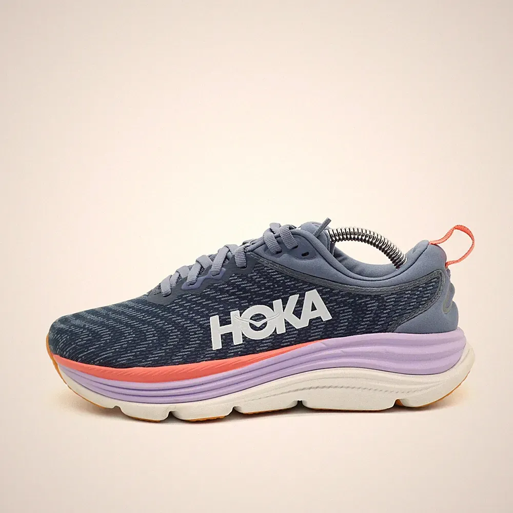 Hoka One Damen Gaviota 5 Sneaker Blau Lila Orange Mesh Laufschuhe EU 37 1/3