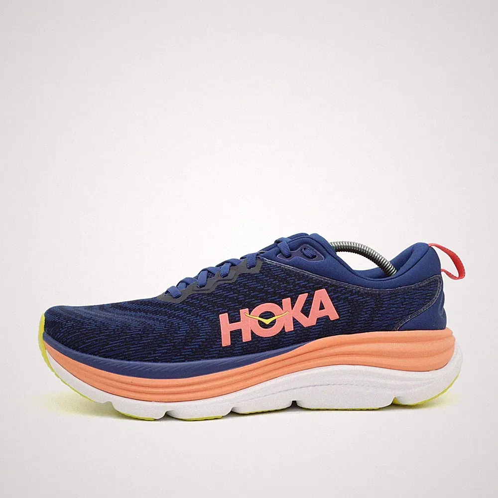 Hoka One Damen Gaviota 5 Sneaker blau/orange/gelb Atmungsaktiv Laufschuhe EU 44