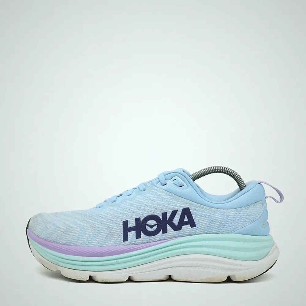 Hoka One Damen Gaviota 5 Sneaker Hellblau/Mint/Lila Mesh Leicht Laufschuh EU 40