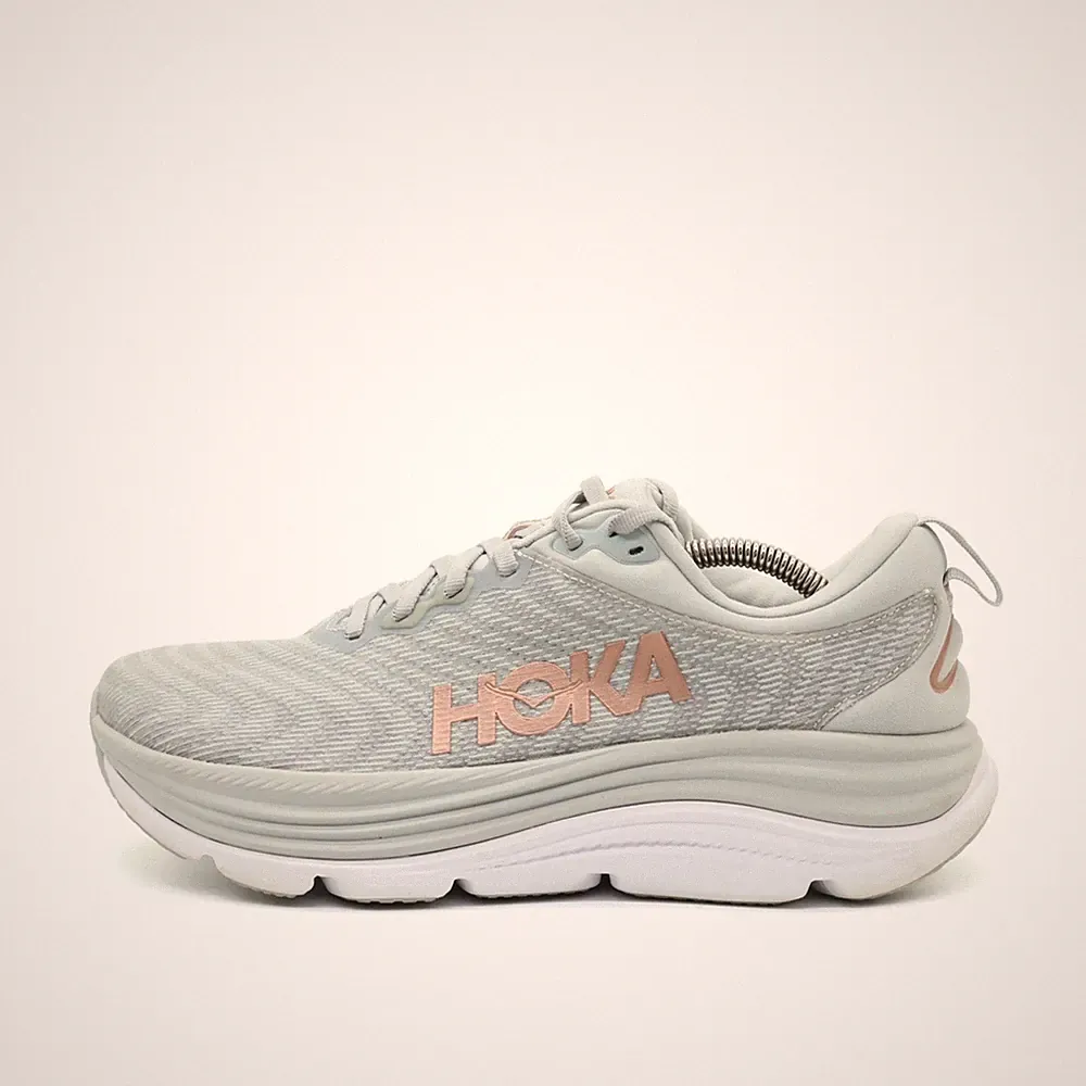 Hoka One Damen Gaviota 5 Sportschuh Hellgrau/Rosé Mesh Stabil Laufschuh EU 41⅓