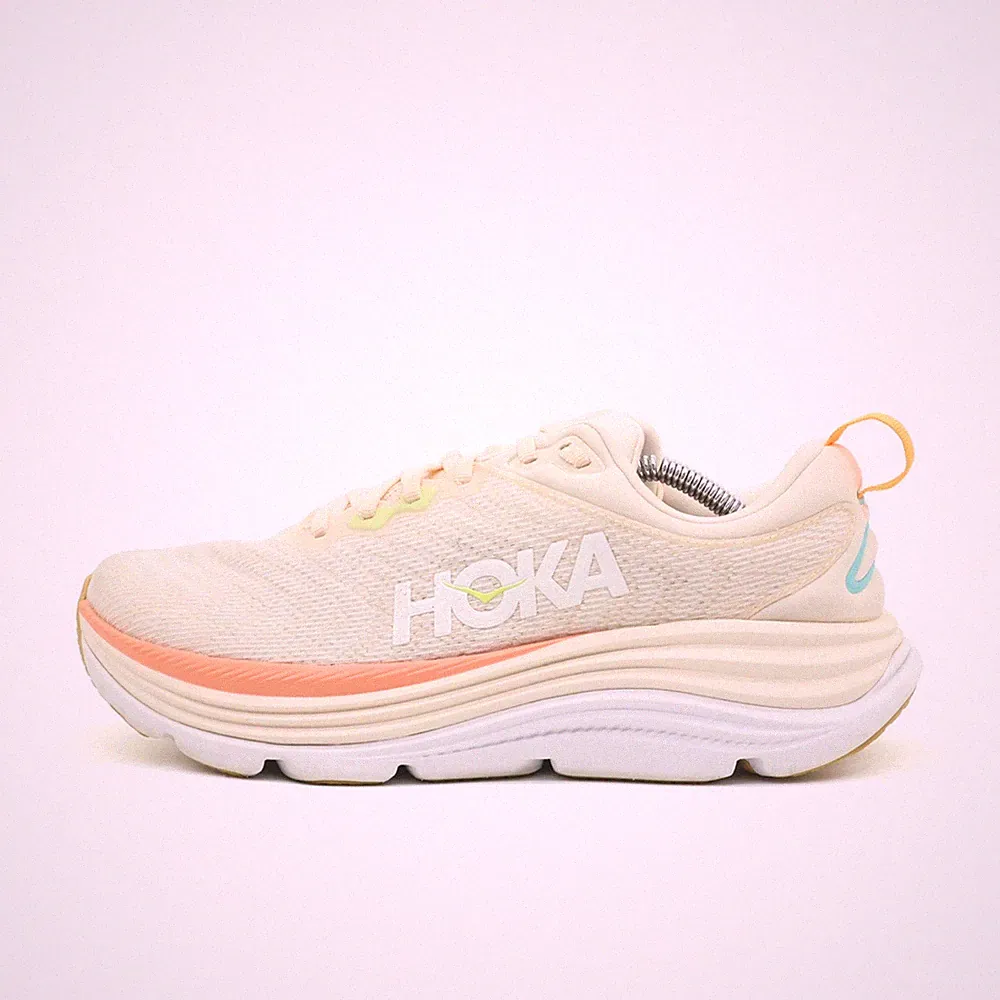 Hoka One Damen Gaviota 5 Wide Sneaker Beige/Pastell Mesh Laufschuh EU 41 1/3
