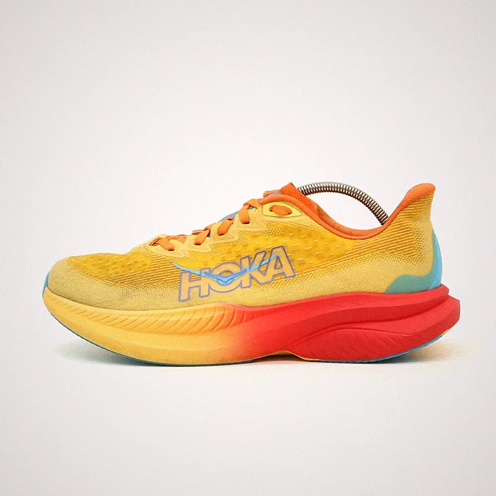 Hoka One Damen Mach 6 Laufschuh Orange Gelb Blau Leichtgewicht Laufschuhe EU 40⅔