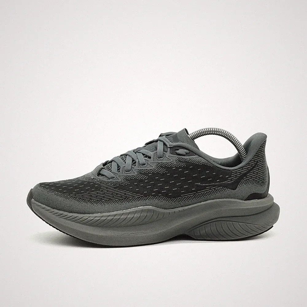 Hoka One Damen Mach 6 Sportschuhe grau Textil Low-Top Laufschuhe EU 39 1/3