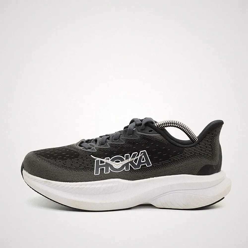 Hoka One Damen Mach 6 Wide Schuhe Schwarz Weiß Textil Mesh Laufschuh EU 38 2/3