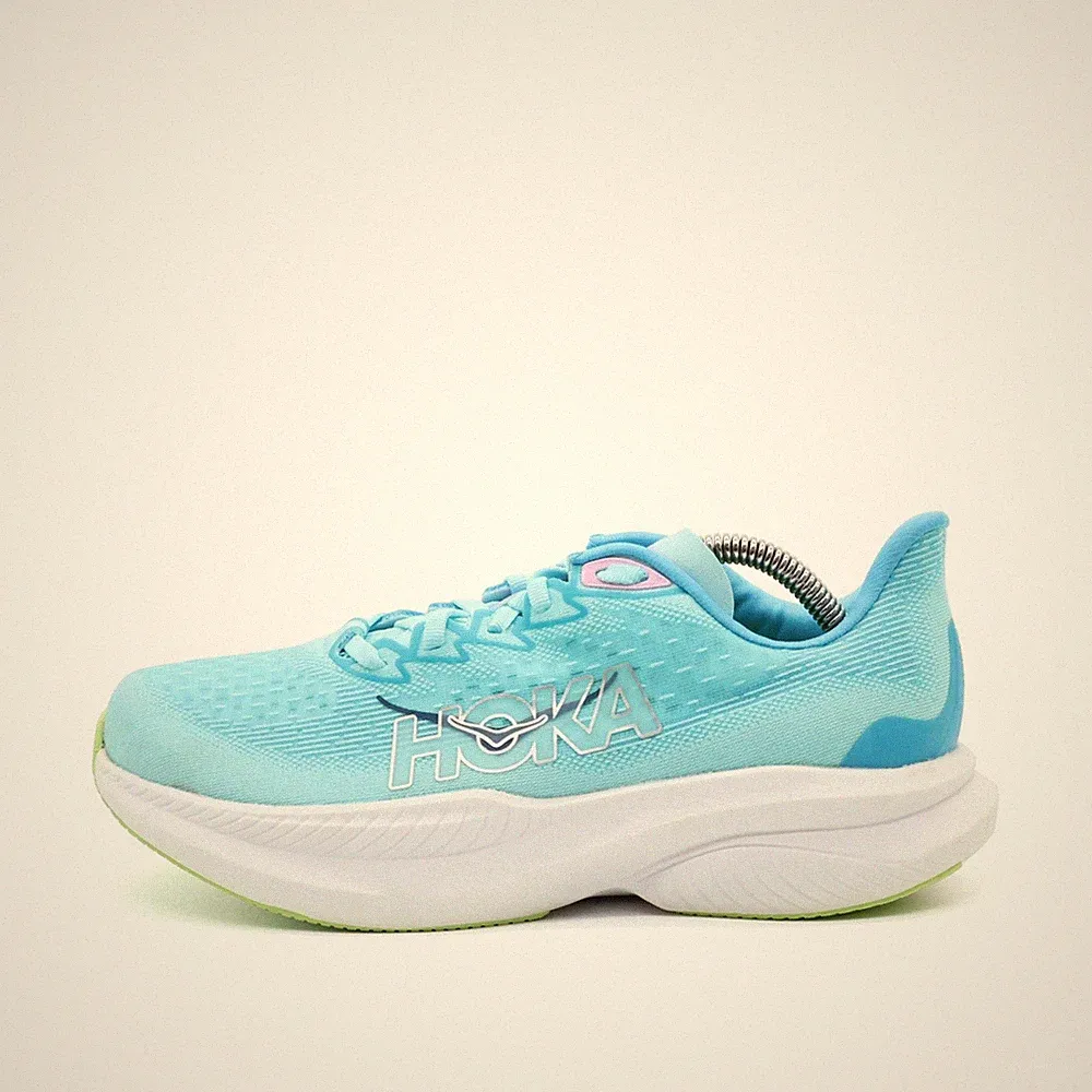 Hoka One Damen Mach 6 WIDE Sportschuhe Türkis Atmungsaktiv Laufschuh EU 39,5